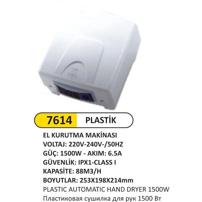 1500WATT PLASTİK GÖVDELİ EL KURUTMA MAKİNESİ
