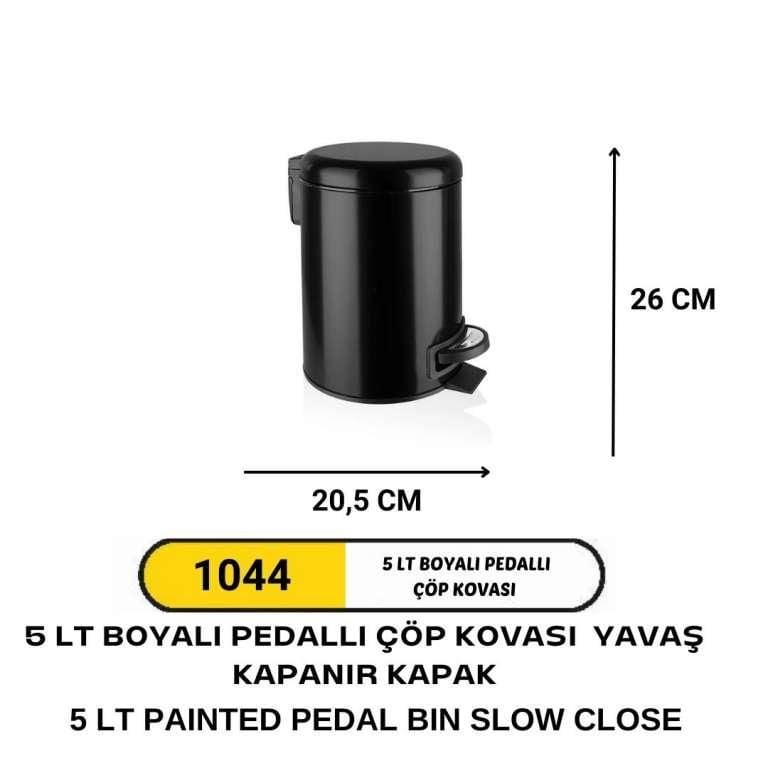 5 LİTRE BOYALI PEDALLI ÇÖP KOVASI AMORTİSÖRLÜ