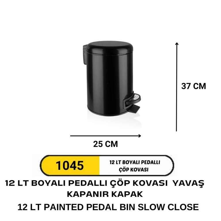 12 LİTRE BOYALI PEDALLI ÇÖP KOVASI AMORTİSÖRLÜ